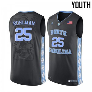 Youth UNC #25 Aaron Rohlman Black Stitch Jersey 154719-734