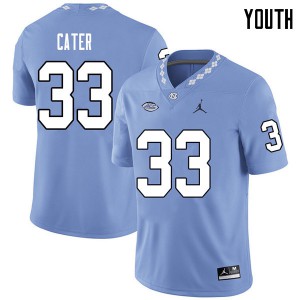 Youth North Carolina Tar Heels #33 Allen Cater Carolina Blue Jordan Brand High School Jerseys 744809-251
