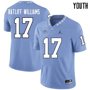 Youth University of North Carolina #17 Anthony Ratliff-Williams Blue Jordan Brand Stitch Jerseys 488844-685