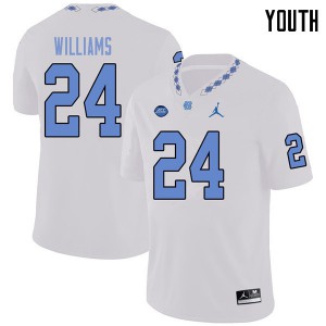 Youth Tar Heels #24 Antonio Williams White Jordan Brand Embroidery Jersey 989977-966