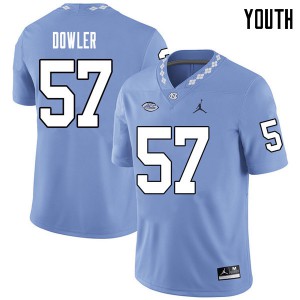 Youth University of North Carolina #57 Austin Dowler Carolina Blue Jordan Brand Official Jerseys 308280-767