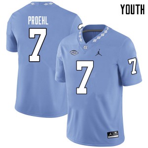 Youth UNC #7 Austin Proehl Carolina Blue Jordan Brand NCAA Jersey 632136-962