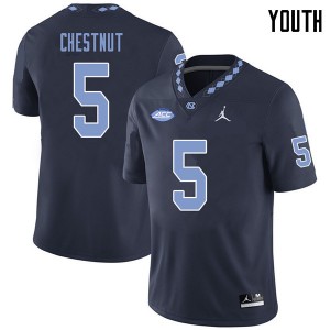 Youth University of North Carolina #5 Austyn Chestnut Navy Jordan Brand Stitched Jerseys 764472-893