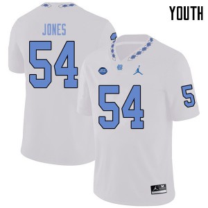 Youth Tar Heels #54 Avery Jones White Jordan Brand Stitched Jerseys 557055-549