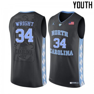 Youth UNC #34 Brandan Wright Black Stitched Jersey 105380-398