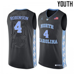 Youth University of North Carolina #4 Brandon Robinson Black University Jersey 490681-273