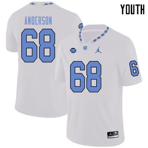 Youth University of North Carolina #68 Brian Anderson White Jordan Brand Player Jersey 290184-389