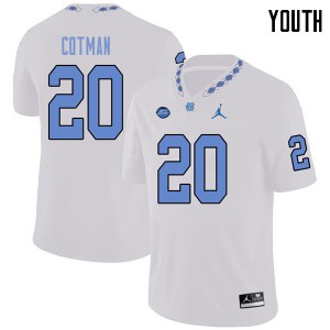 Youth UNC Tar Heels #20 C.J. Cotman White Jordan Brand Stitch Jersey 346310-658