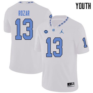 Youth North Carolina Tar Heels #13 Caleb Rozar White Jordan Brand Official Jerseys 541849-685