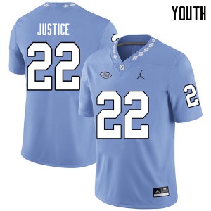 Youth UNC Tar Heels #22 Charlie Justice Carolina Blue Jordan Brand Alumni Jersey 507159-738