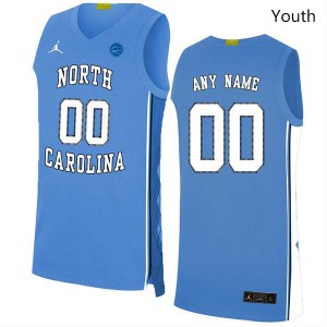 Youth University of North Carolina #00 Custom Blue Jordan Brand 2019 Basketball Jersey 614989-845