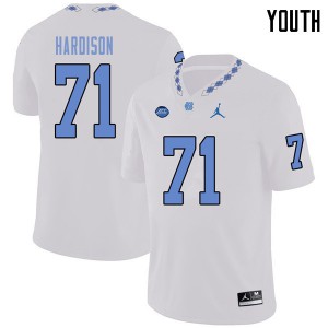 Youth North Carolina Tar Heels #71 Dee Hardison White Jordan Brand University Jerseys 669380-621