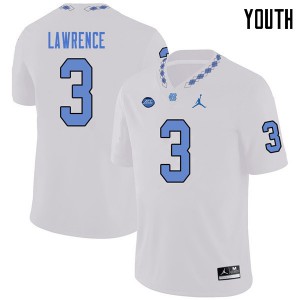 Youth North Carolina Tar Heels #3 Devon Lawrence White Jordan Brand High School Jersey 297601-998