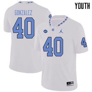 Youth UNC Tar Heels #40 Dilan Gonzalez White Jordan Brand Player Jersey 871238-628