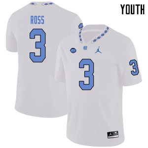 Youth UNC Tar Heels #3 Dominique Ross White Jordan Brand NCAA Jersey 255619-223