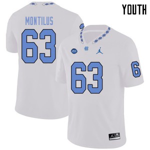 Youth Tar Heels #63 Ed Montilus White Jordan Brand NCAA Jerseys 262819-241