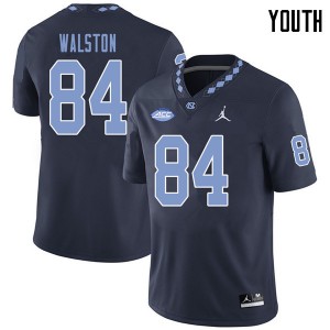 Youth UNC #84 Garrett Walston Navy Jordan Brand Football Jerseys 866259-768