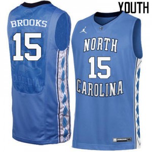 Youth North Carolina #15 Garrison Brooks Blue Embroidery Jersey 732805-319