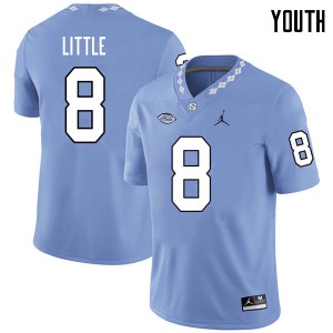 Youth University of North Carolina #8 Greg Little Carolina Blue Jordan Brand Stitch Jerseys 695631-158