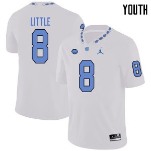 Youth UNC Tar Heels #8 Greg Little White Jordan Brand Official Jerseys 834683-403