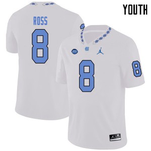 Youth UNC Tar Heels #8 Greg Ross White Jordan Brand College Jersey 856097-369