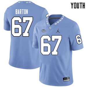 Youth University of North Carolina #67 Harris Barton Carolina Blue Jordan Brand Alumni Jersey 975252-472