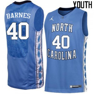 Youth Tar Heels #40 Harrison Barnes Blue Stitched Jersey 378814-198