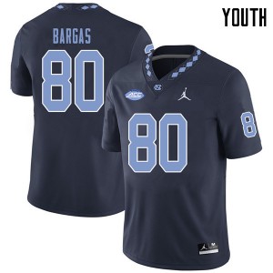 Youth UNC Tar Heels #80 Jake Bargas Navy Jordan Brand Player Jerseys 208072-489