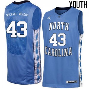 Youth University of North Carolina #43 James Michael McAdoo Blue High School Jerseys 543843-167
