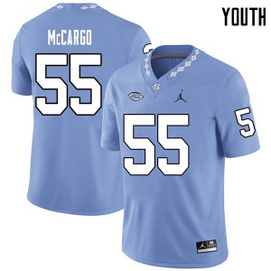 Youth UNC Tar Heels #55 Jay-Jay McCargo Carolina Blue Jordan Brand Embroidery Jersey 294888-220