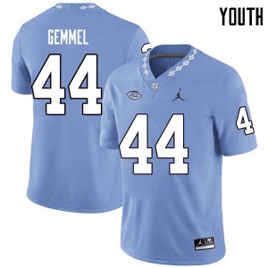 Youth UNC Tar Heels #44 Jeremiah Gemmel Carolina Blue Jordan Brand Football Jersey 530557-130