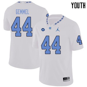 Youth North Carolina Tar Heels #44 Jeremiah Gemmel White Jordan Brand Football Jersey 539311-283