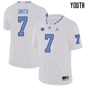 Youth UNC Tar Heels #7 Jonathan Smith White Jordan Brand Football Jerseys 413698-354