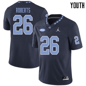 Youth UNC Tar Heels #26 Kayne Roberts Navy Jordan Brand Player Jersey 242550-964