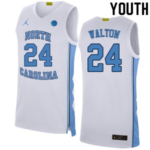 Youth University of North Carolina #24 Kerwin Walton White High School Jerseys 747450-948