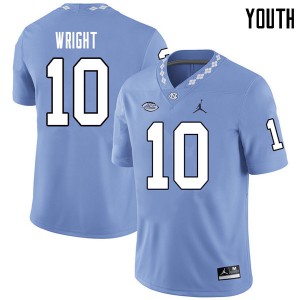 Youth Tar Heels #10 Kyle Wright Carolina Blue Jordan Brand Player Jersey 140099-839