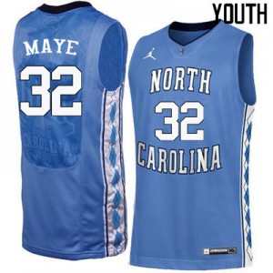 Youth North Carolina #32 Luke Maye Blue Alumni Jersey 610233-166