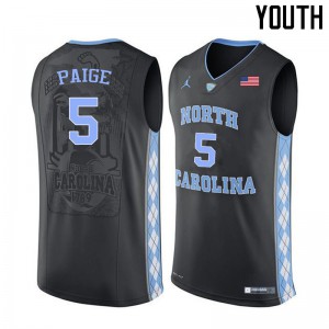 Youth UNC Tar Heels #5 Marcus Paige Black Basketball Jersey 724983-451