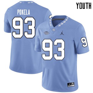 Youth UNC #93 Mats Pokela Carolina Blue Jordan Brand Stitch Jerseys 954535-174