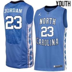 Youth University of North Carolina #23 Michael Jordan Blue Basketball Jerseys 588847-702