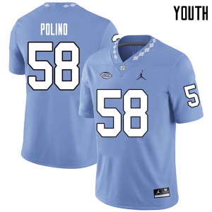 Youth University of North Carolina #58 Nick Polino Carolina Blue Jordan Brand NCAA Jersey 581726-365