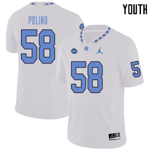 Youth Tar Heels #58 Nick Polino White Jordan Brand Official Jersey 414343-424