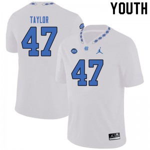 Youth UNC Tar Heels #47 Noah Taylor White Jordan Brand Embroidery Jersey 564458-867