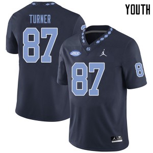 Youth University of North Carolina #87 Noah Turner Navy Jordan Brand Stitched Jersey 533065-685