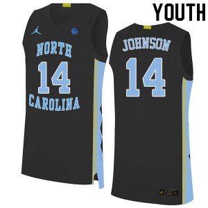 Youth UNC Tar Heels #14 Puff Johnson Black Basketball Jerseys 426881-656