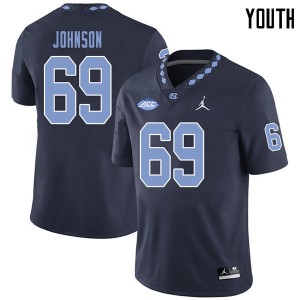 Youth University of North Carolina #69 Quiron Johnson Navy Jordan Brand Stitch Jersey 864595-969