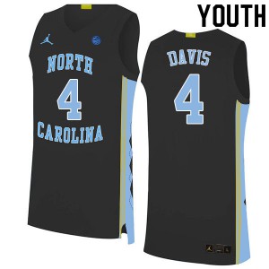 Youth University of North Carolina #4 RJ Davis Black High School Jerseys 818361-513