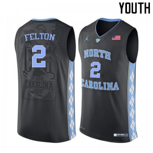 Youth North Carolina Tar Heels #2 Raymond Felton Black NCAA Jersey 376427-973