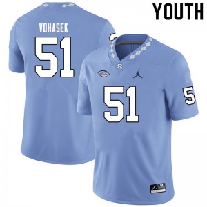 Youth University of North Carolina #51 Raymond Vohasek Blue Jordan Brand College Jerseys 473546-613