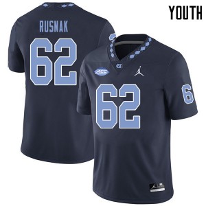 Youth Tar Heels #62 Ron Rusnak Navy Jordan Brand Football Jersey 945273-625